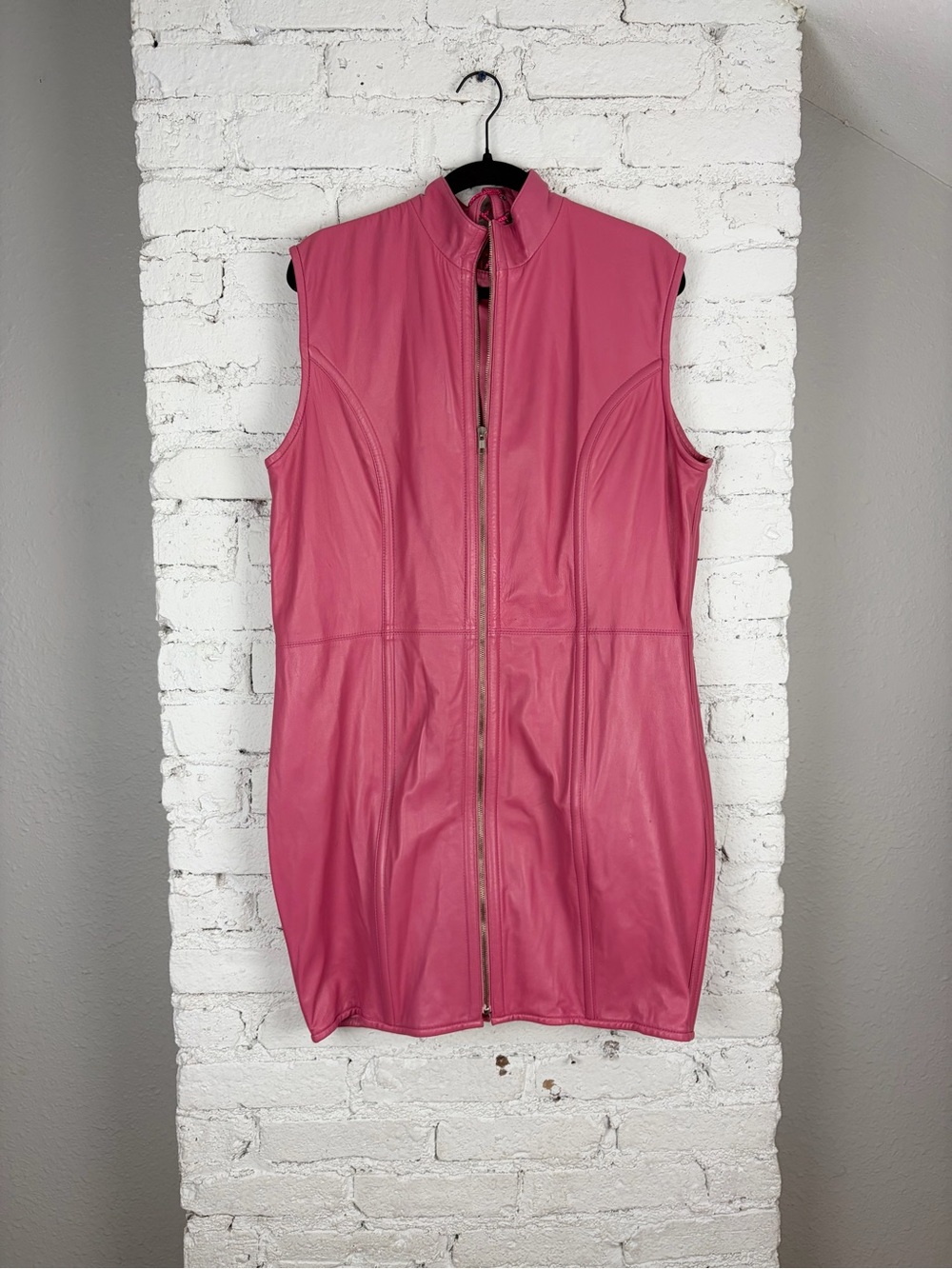 Creer New York 2002 Pink Lace Up Lambs Leather Dress 14 16